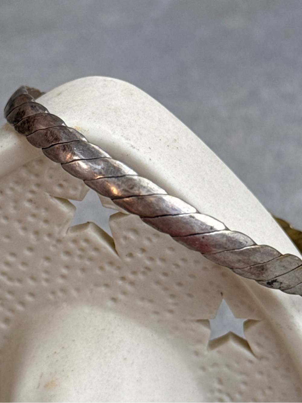 Vintage Twisted Silver-Tone Women's Bracelet